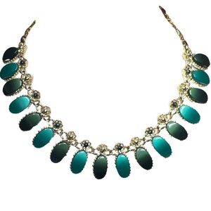 ART by Arthur Pepper ca 1930s Goldtone and Green Thermoset Choker